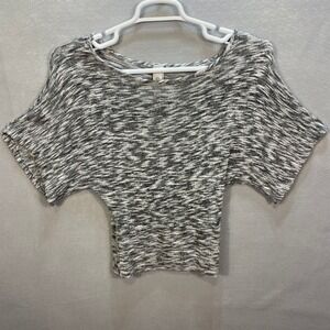 CACIA USA Womens Gray Heather Short Sleeve Knit Crop Top Casual Boxy Size M‎